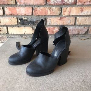 Free People Leather Wrap Block Heel